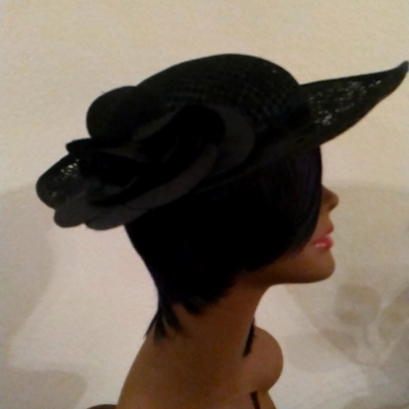 Women's Black Cotton/Nylon hat/one size - Picture 1 of 3